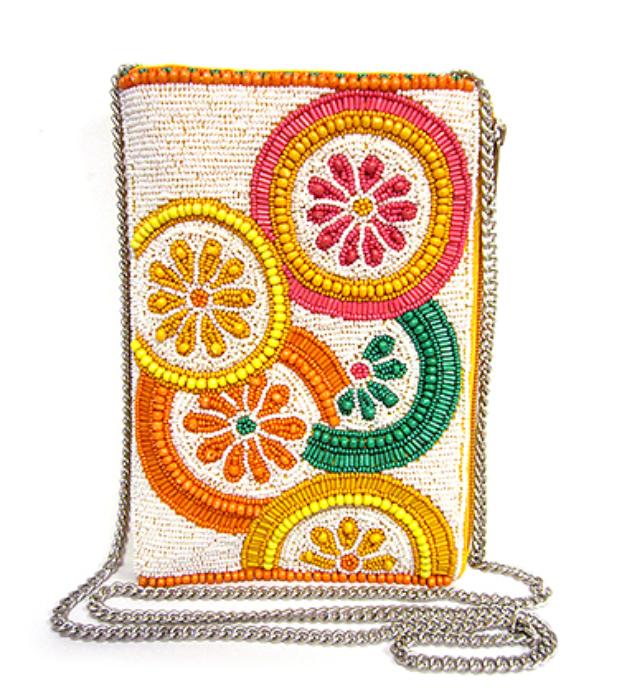 BEADED FRUIT MINI CROSS-BODY BAG