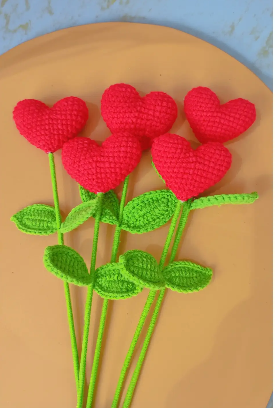 HANDMADE CROCHET HEART FLOWER