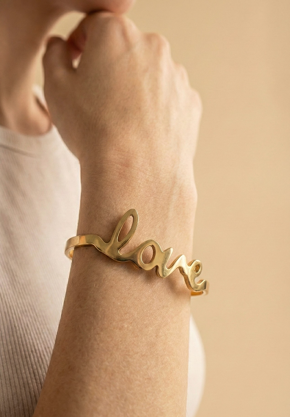 SCRIPT LOVE CUFF BRACELET