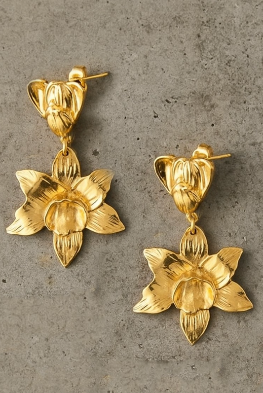 DAFFODIL GOLD DROP EARRINGS