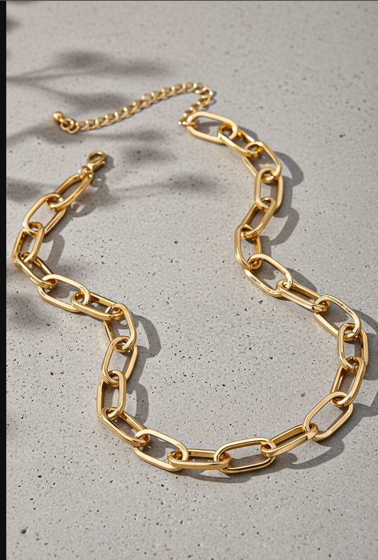 CHUNKY GOLD LINK NECKLACE
