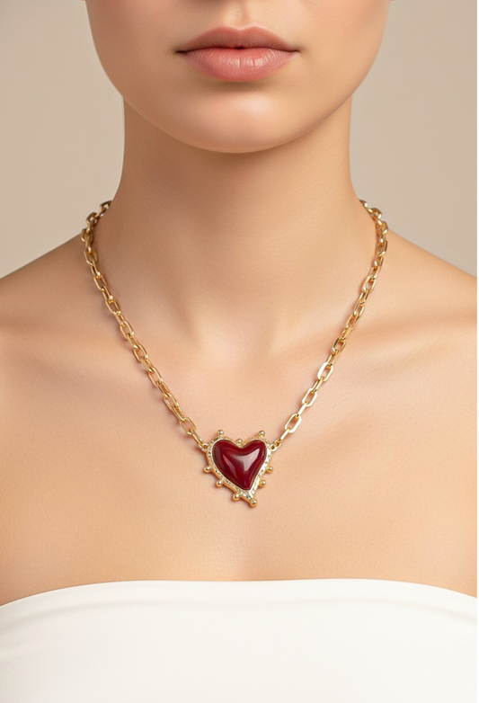 ENAMEL HEART NECKLACE