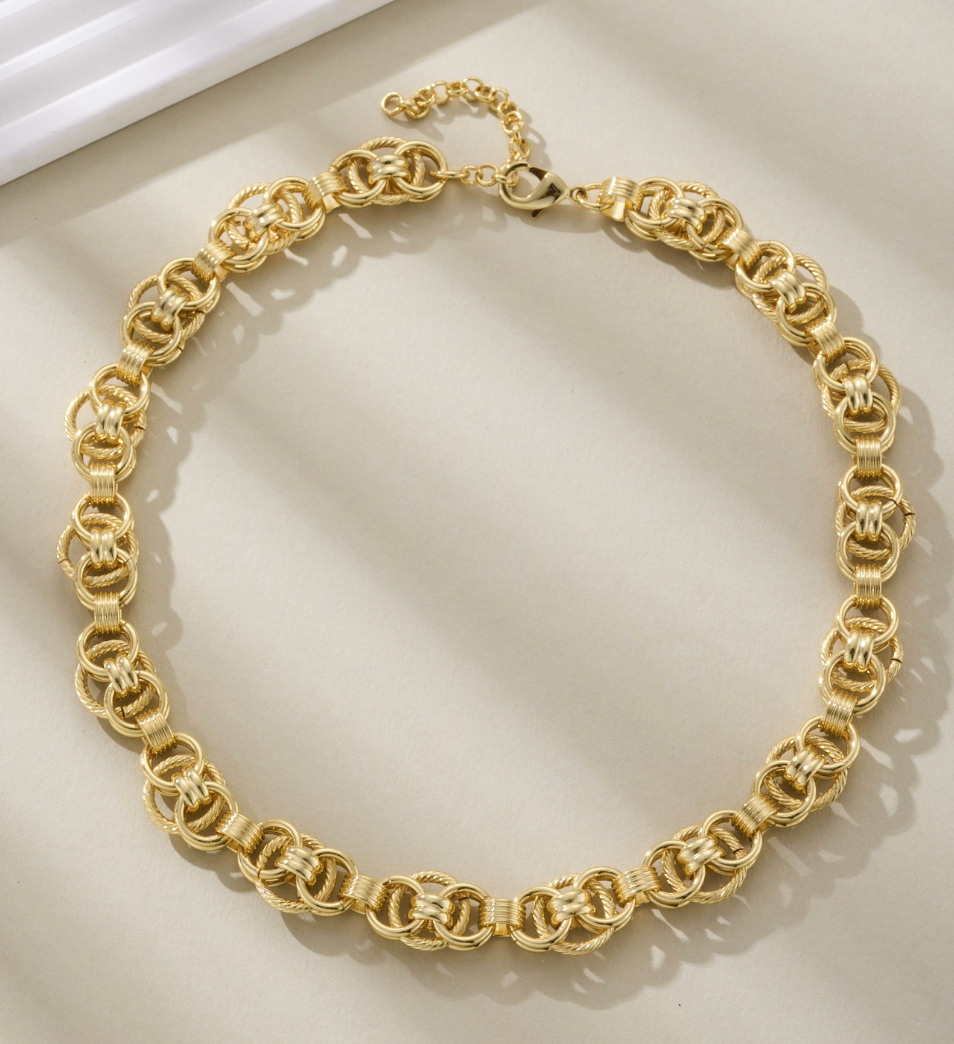 18k Gold-dipped Chunky Link Chain Necklace