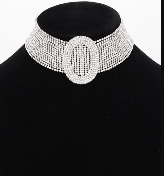 RAYET RHINESTONE CHOKER NECKLACE