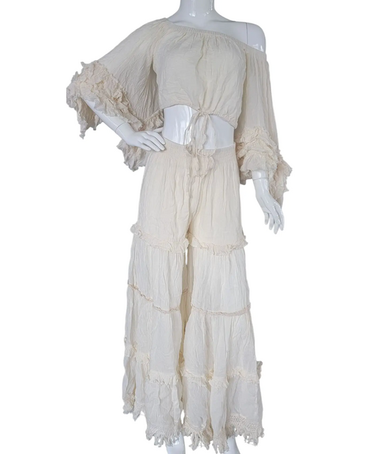 COTTON CRINKLE PANTS