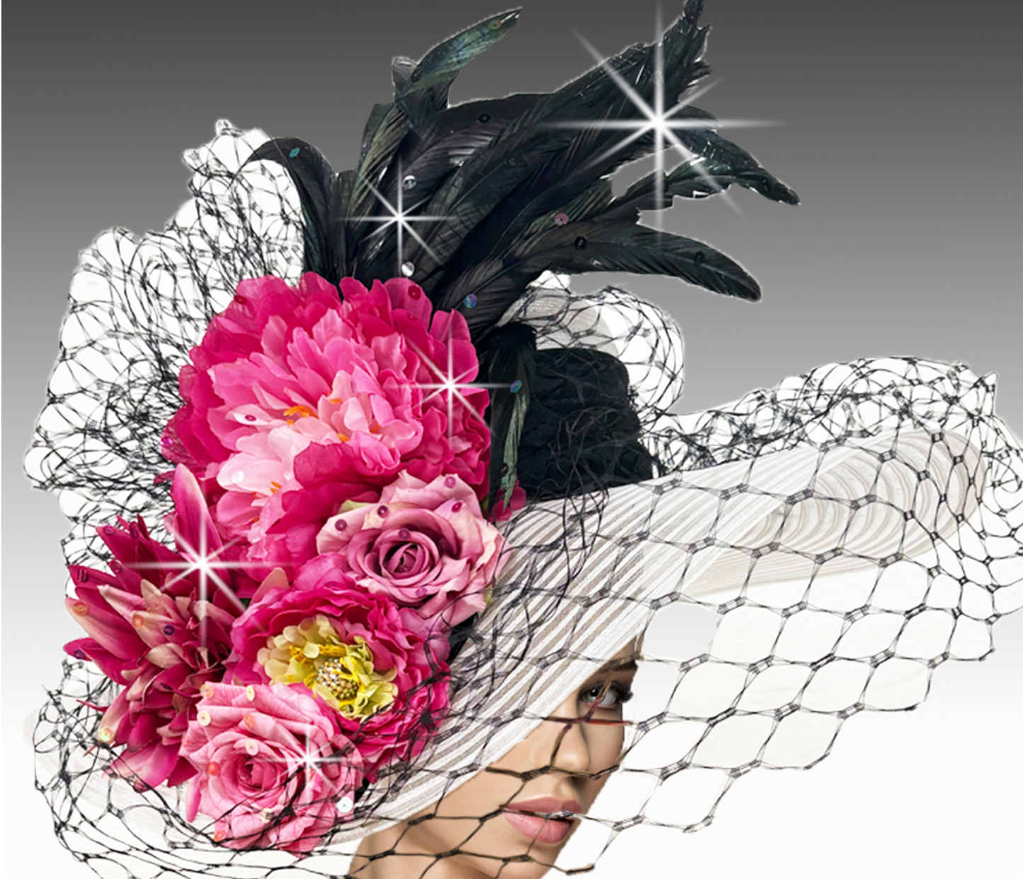 LOUISE BROOKS FLORAL HAT