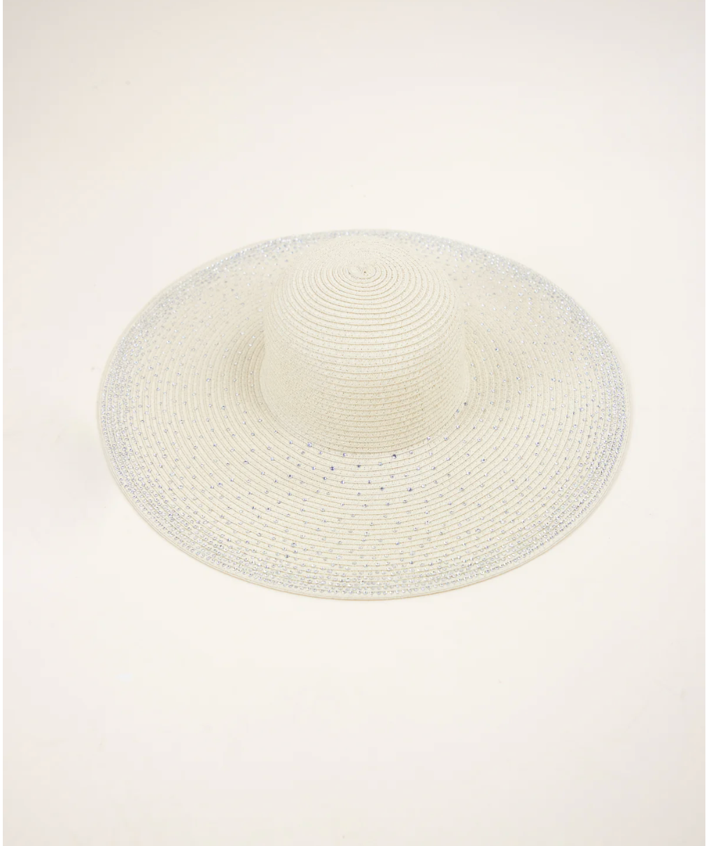 FAUX DIAMONT STRAW HAT
