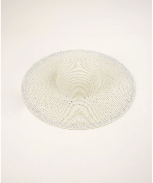 FAUX DIAMONT STRAW HAT