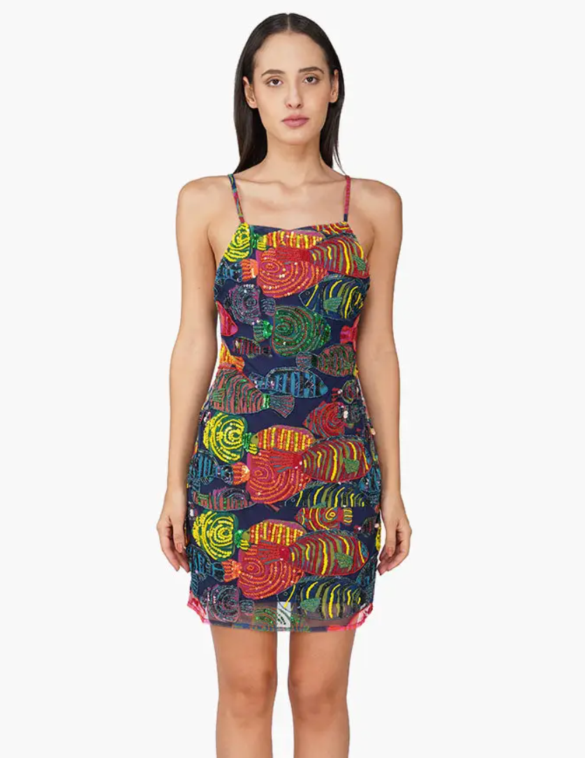 FISH MULTI BEADED SHORT DRESS