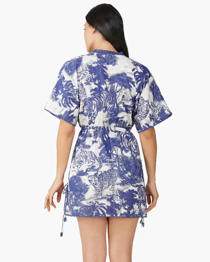 MIDNIGHT JUNGLE PRINT SHORT DRESS