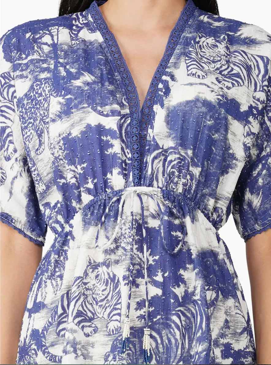 MIDNIGHT JUNGLE PRINT SHORT DRESS