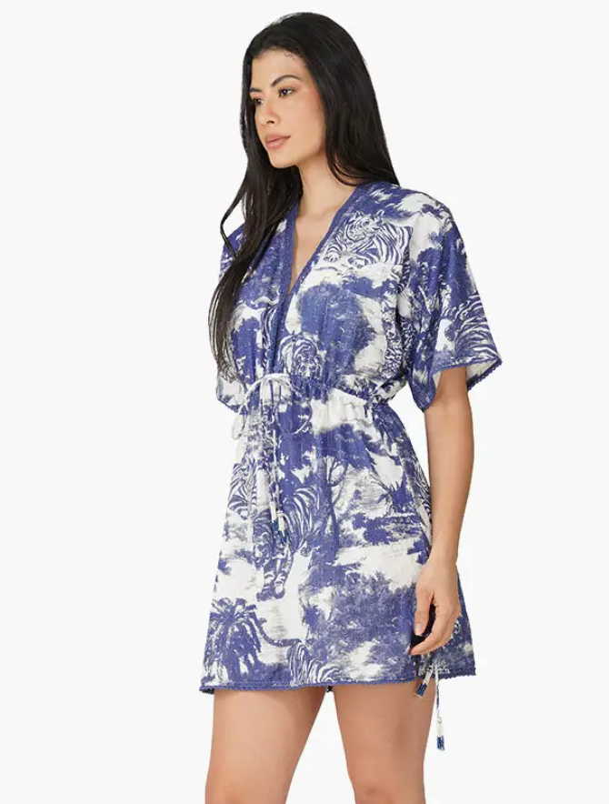 MIDNIGHT JUNGLE PRINT SHORT DRESS