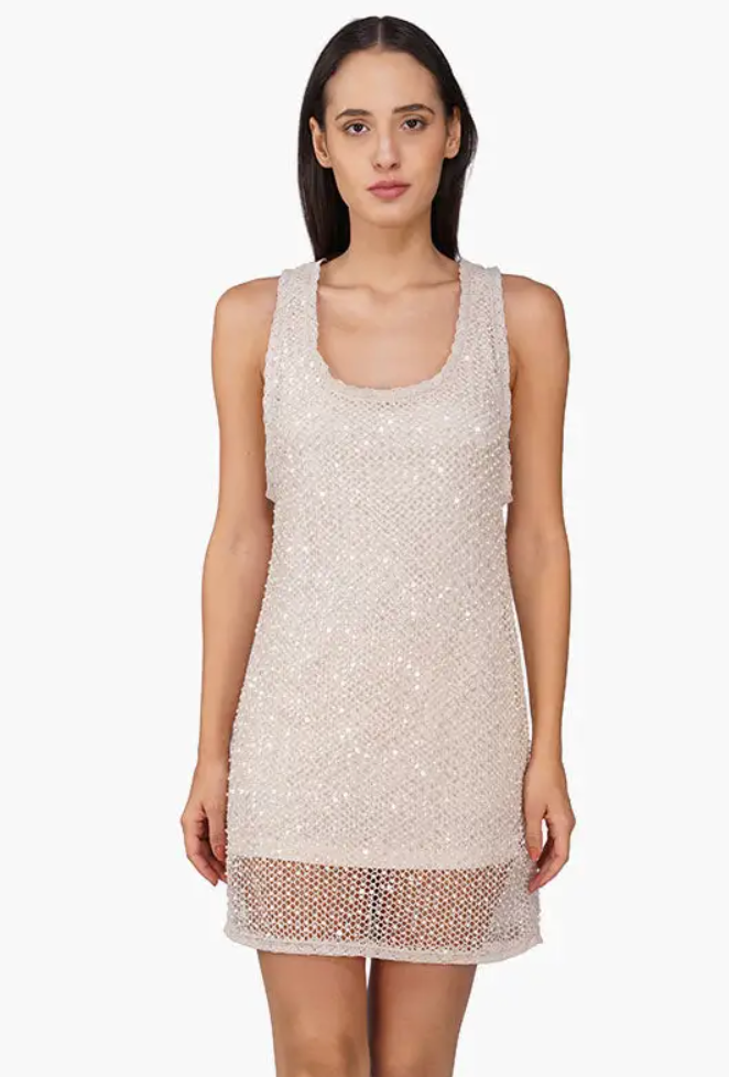 SILVER PEARL SHORT DRESS