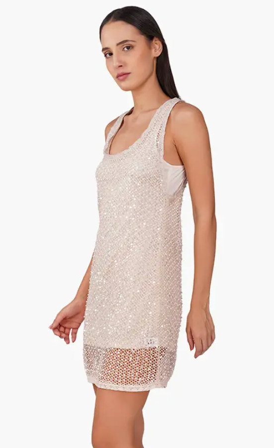 SILVER PEARL SHORT DRESS