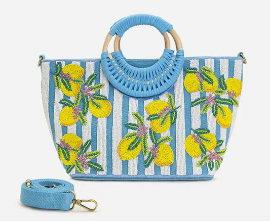 LEMON STRIPE TOTE BAG