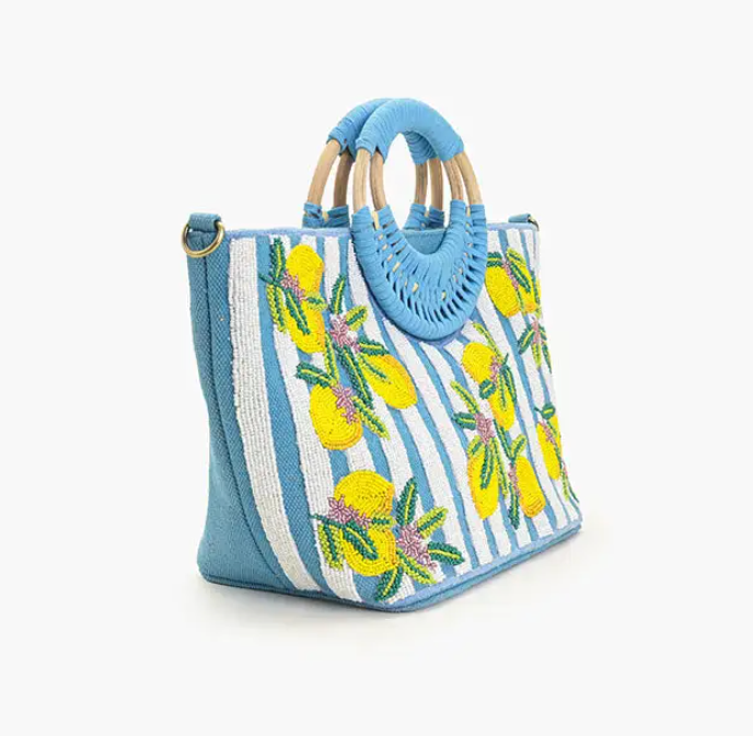 LEMON STRIPE TOTE BAG