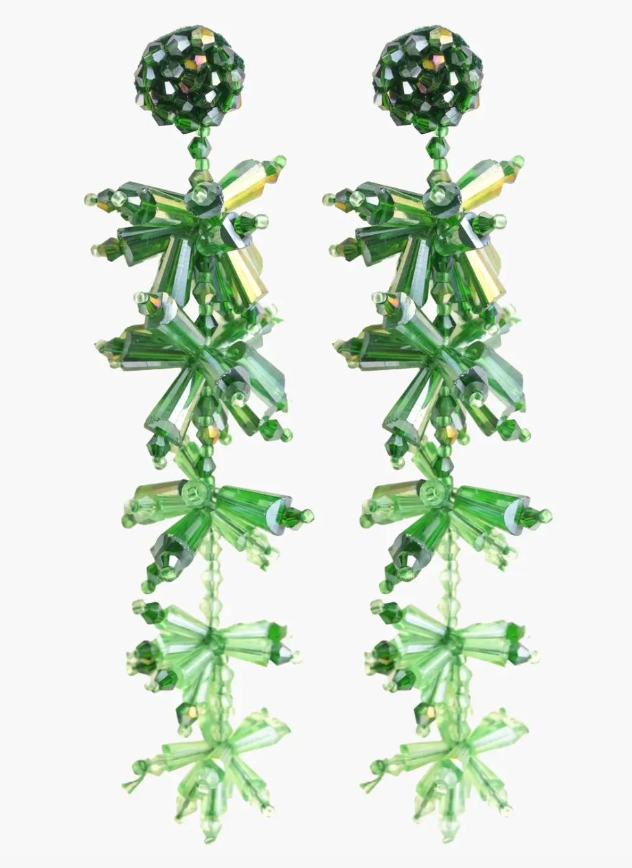 BEADED POMS EARRINGS