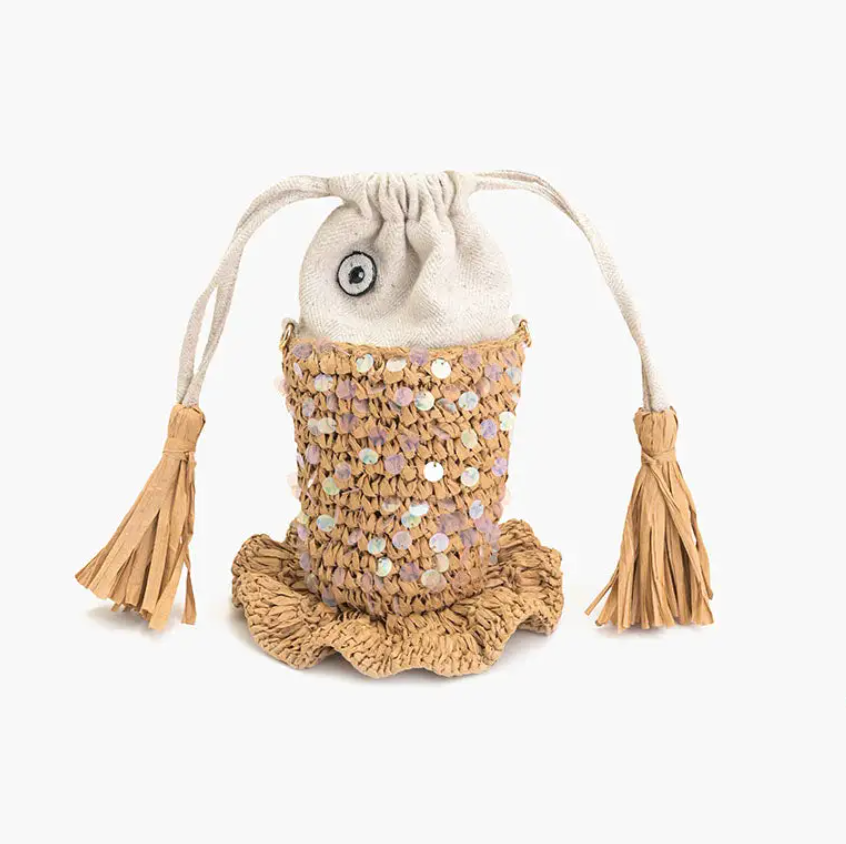 FISH HEAD DRAWSTRING BAG