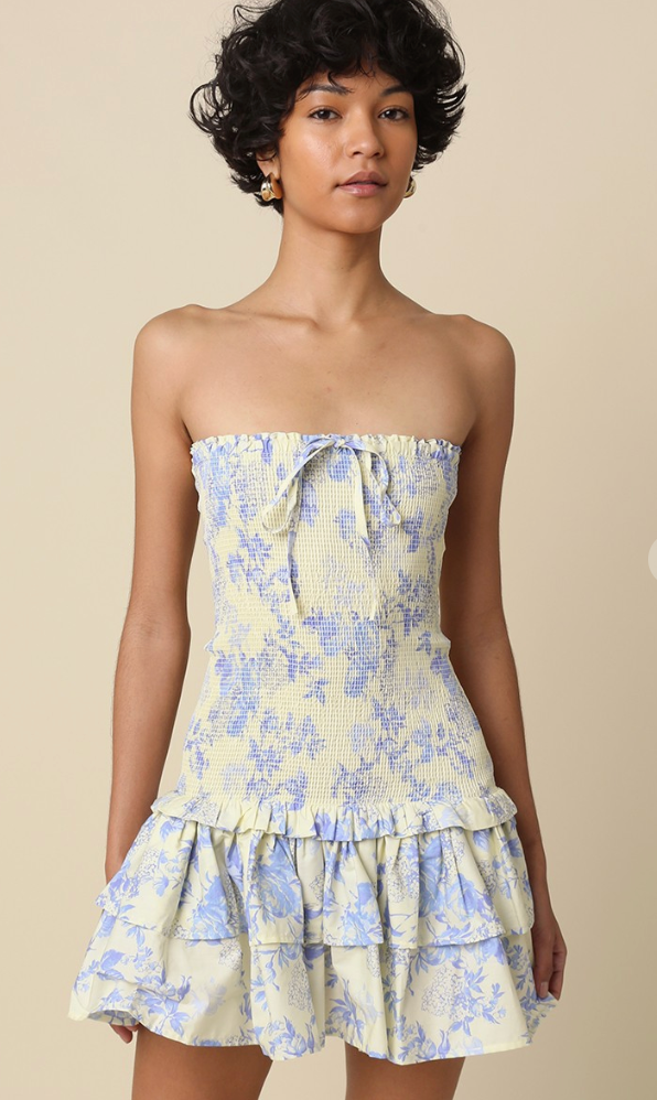 HAILEY BLUE STRAPLESS MINI