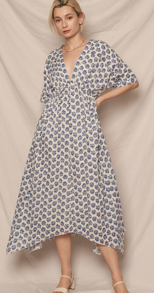 LORELAI KIMONO MIDI DRESS