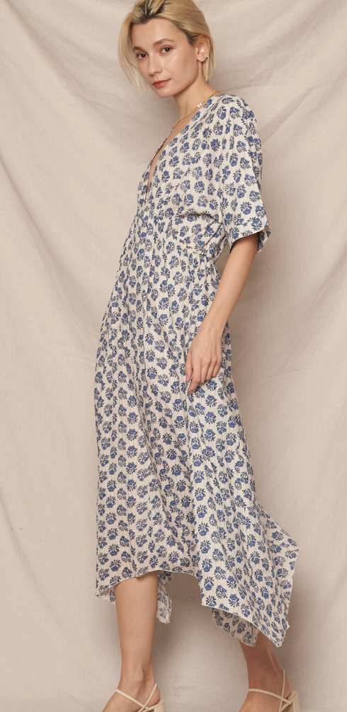 LORELAI KIMONO MIDI DRESS