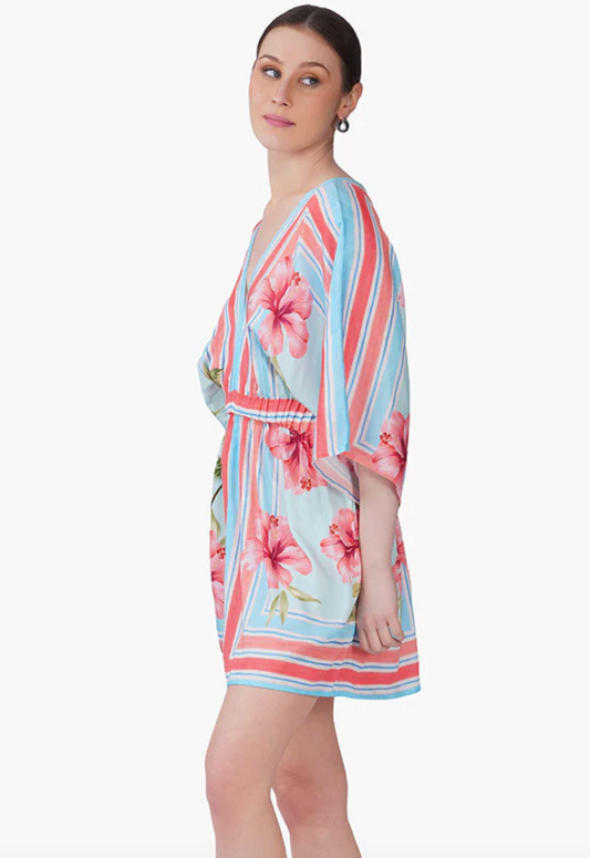 HIBISCUS PRINT SHORT DRESS