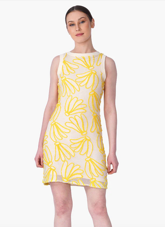 SUNSET EMBROIDERED BODYCONE DRESS