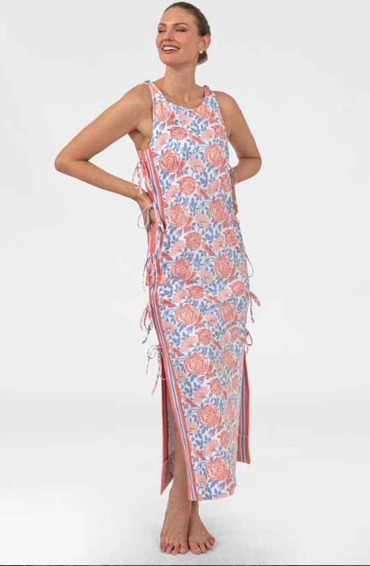 ROSES TANK DRESS WITH SIDE TIES