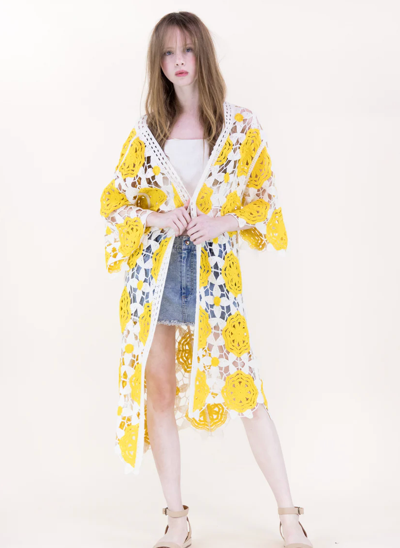 SUNSHINE MAXI CROCHET CARDIGAN