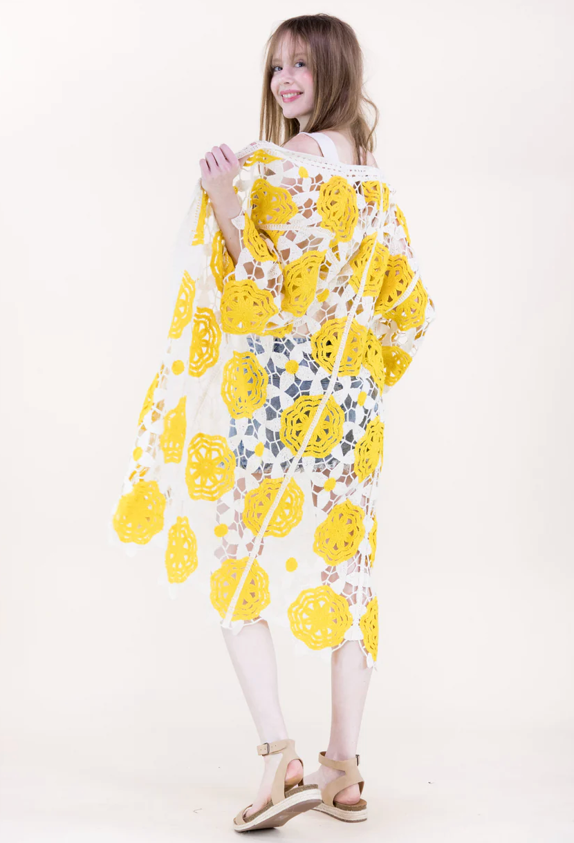 SUNSHINE MAXI CROCHET CARDIGAN