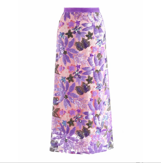 LAVENDAR FARM EMBELLISHED SKIRT