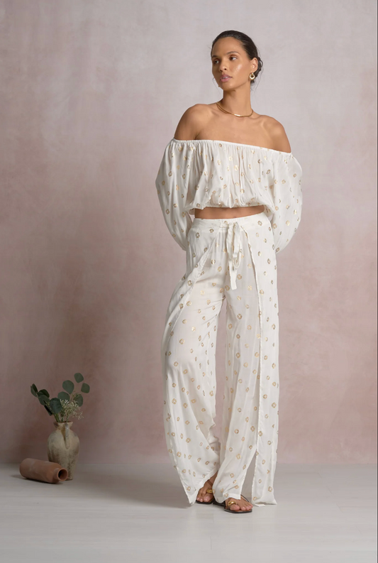 GOLD COIN TOP AND PANT SET