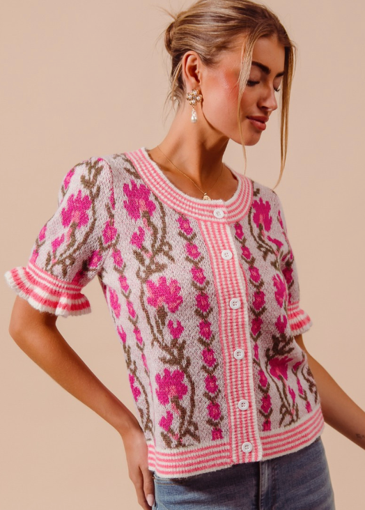 GARDEN BUTTON UP SWEATER