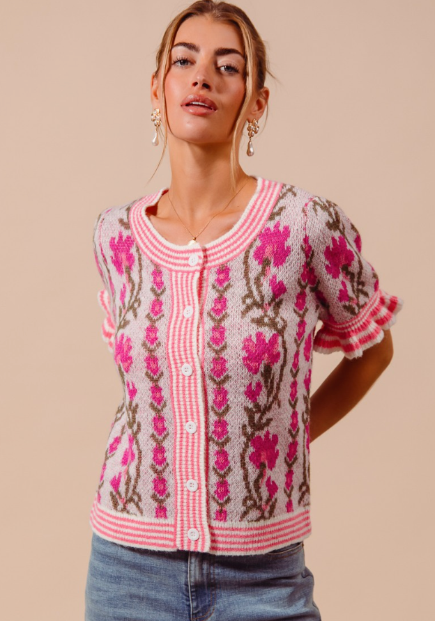 GARDEN BUTTON UP SWEATER