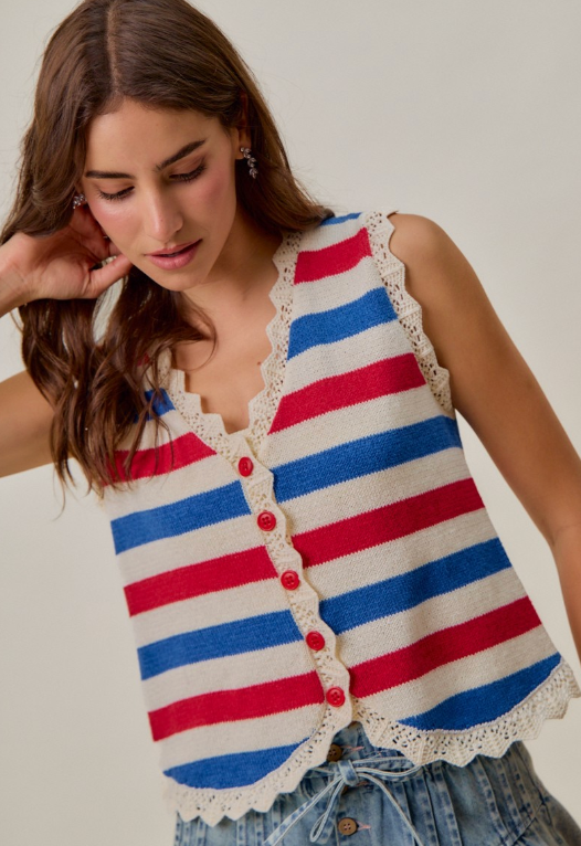 JULY 4TH BUTTON DOWN TOP