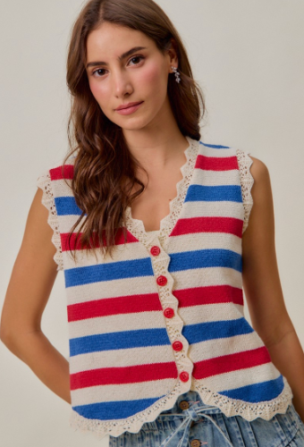 JULY 4TH BUTTON DOWN TOP