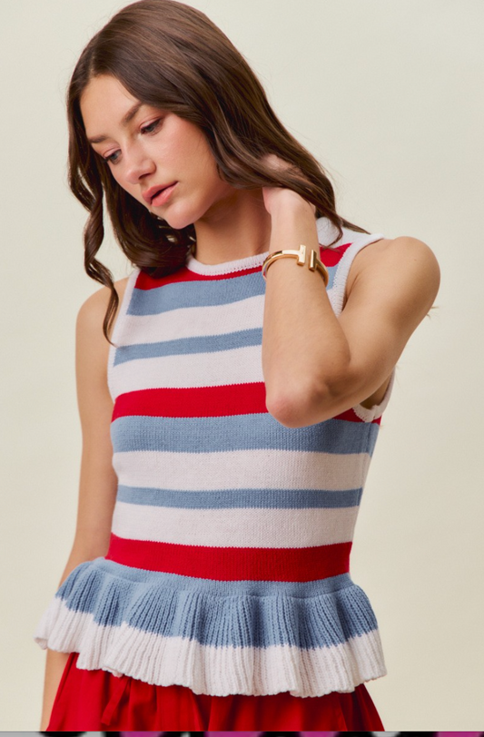 Patriotic Picnic Sweater Top