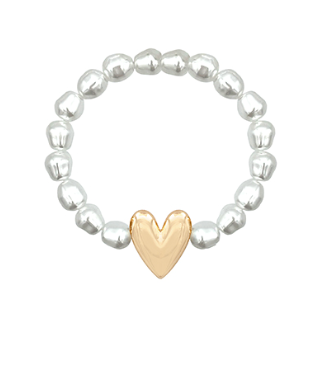 PEARLED HEART BRACELET