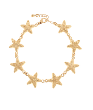 TEXTURED LINKED STARFISH BRACELET