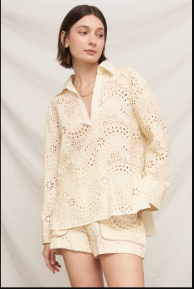 BUTTERSCOTCH EYELET TUNIC TOP