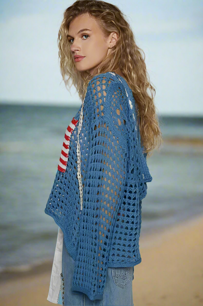 CROCHET FLAG HOODIE