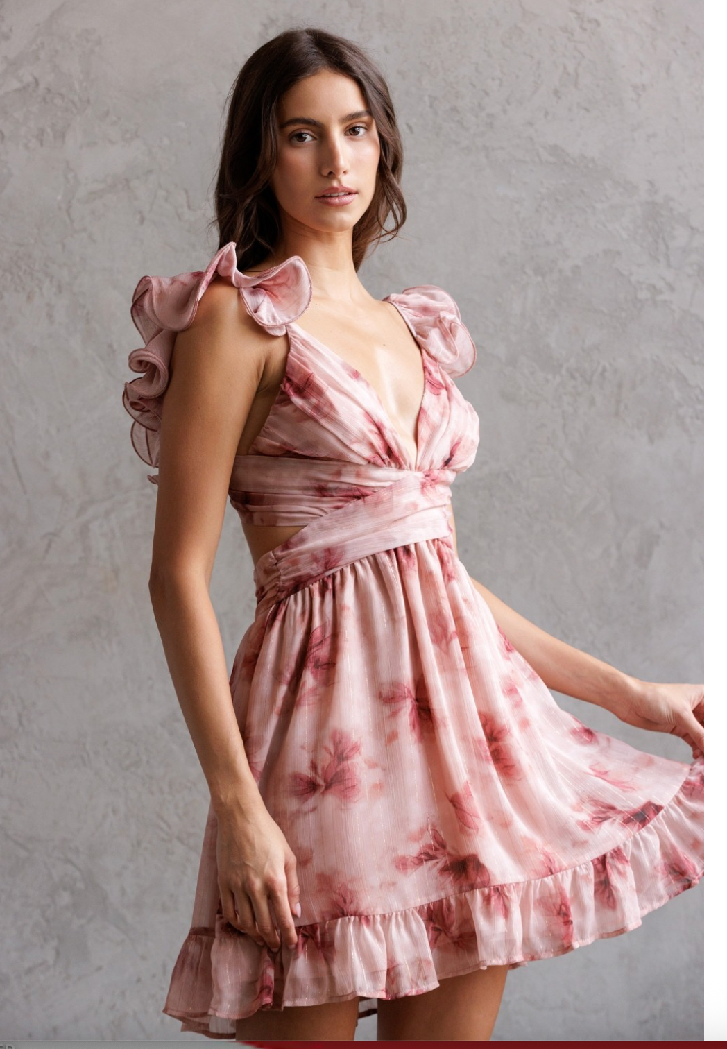 BELLA RUFFLED ROMANTIC MINI DRESS