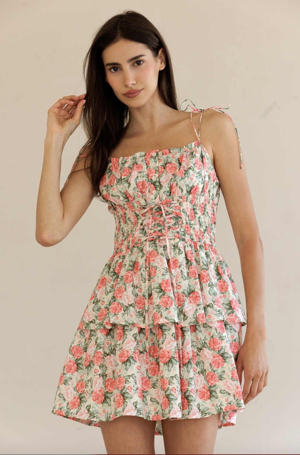 ROSE BLOOMING MINI DRESS