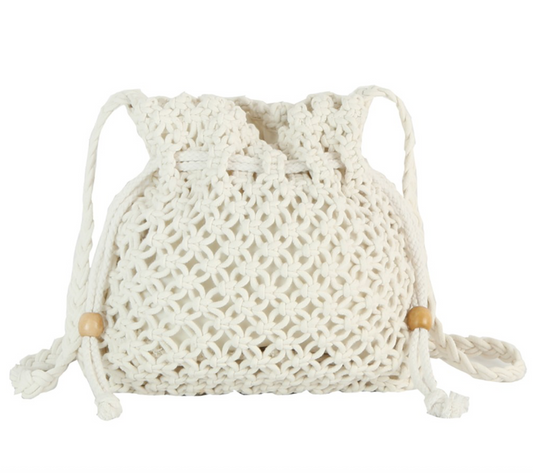 CROCHET MACRAME CROSSBODY HANDBAG