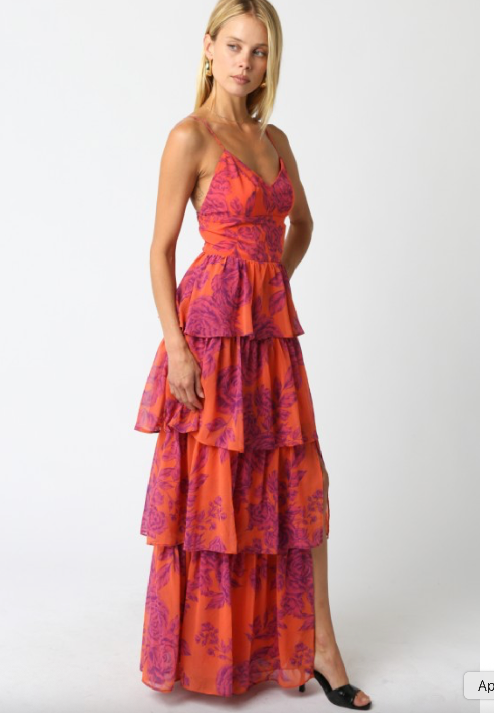 ORANGE JULIUS RUFFLE TIER DRESS