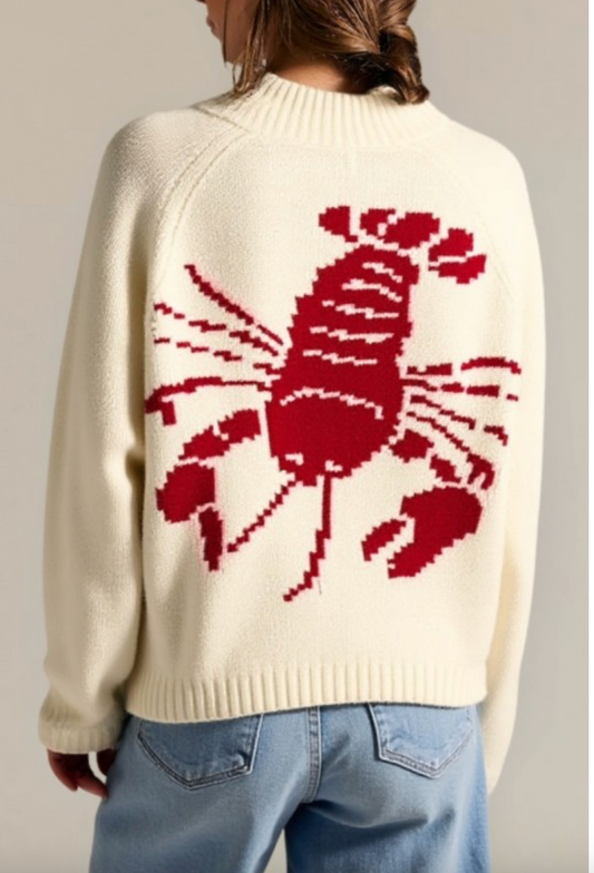 LIGHT LOBSTER CARDIGAN SWEATER