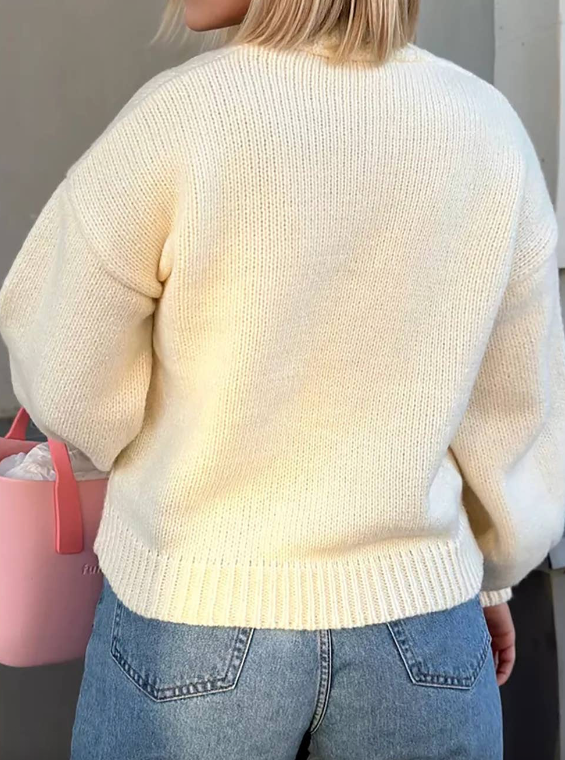 ROSE IN 3D CARDIGAN SWEATER