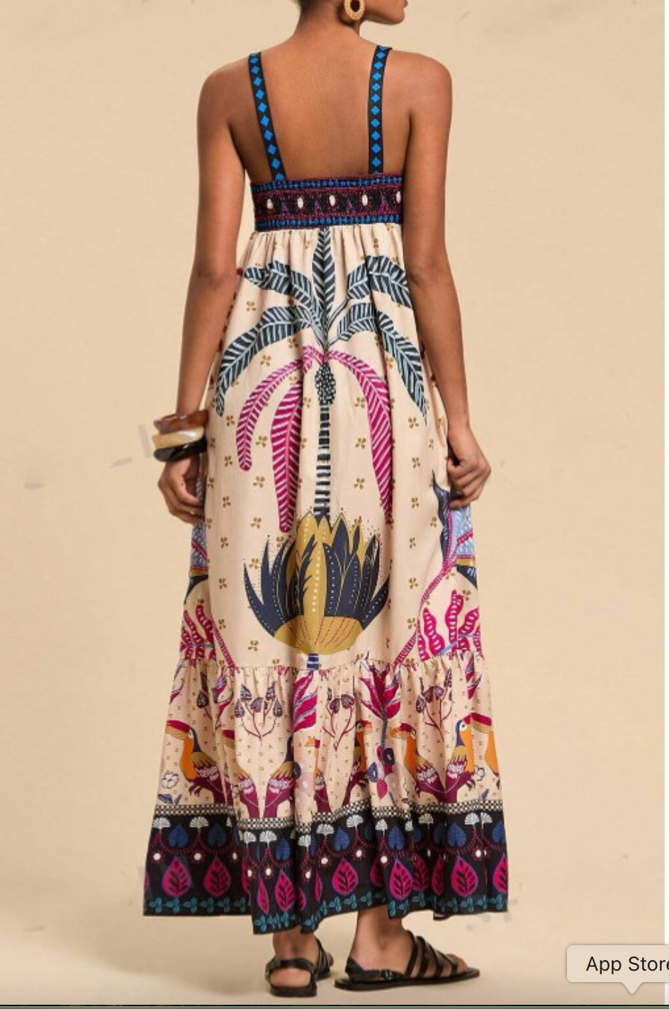 TROPICAL TOTEM PRINT DRESS