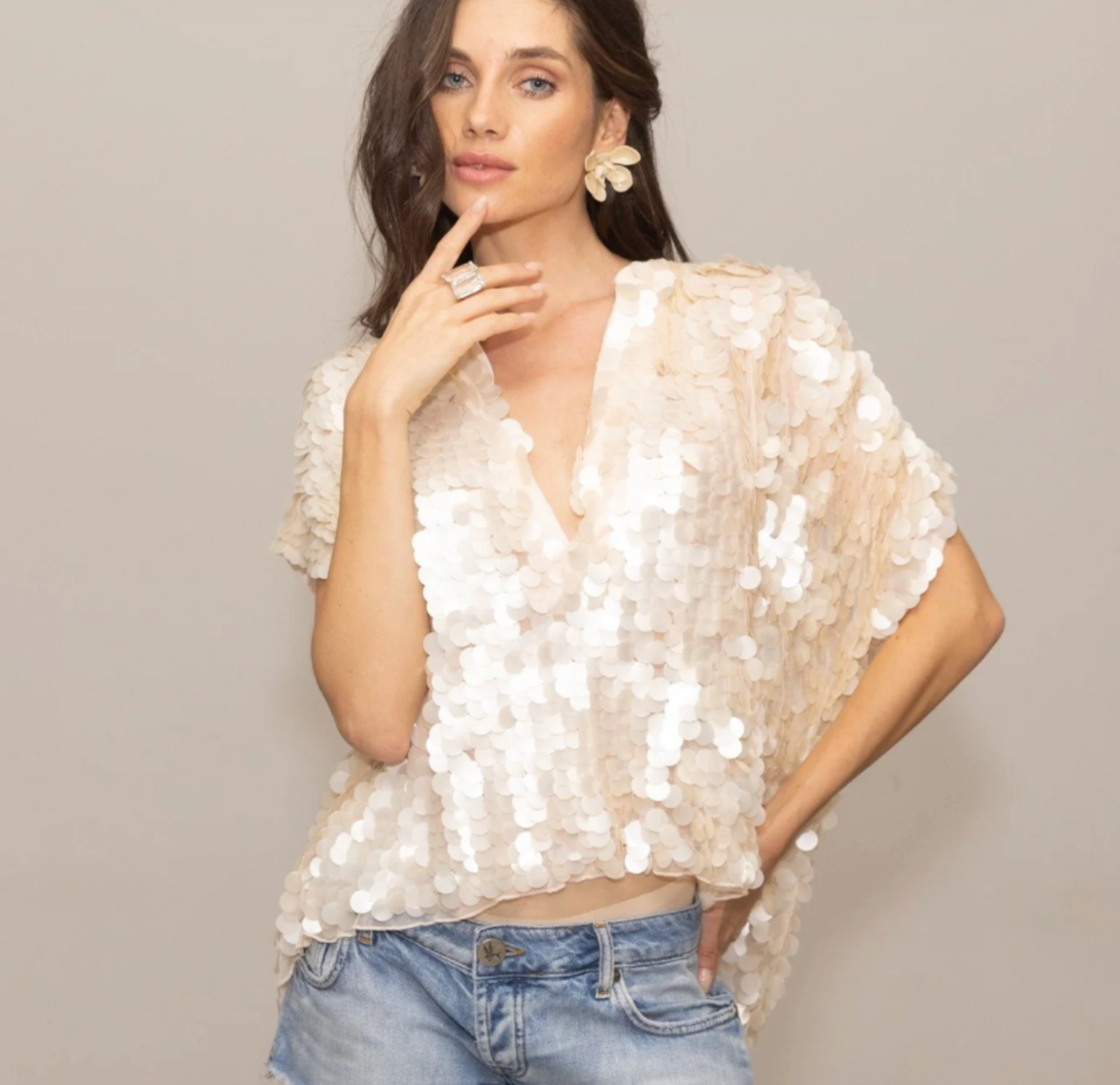 SHINY PEARLESCENT TOP