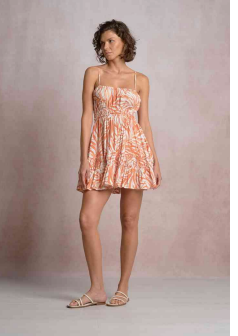 BALI PRINT SHORT FLUTTER DRESS